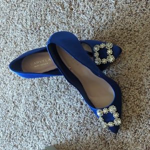 Carvela Women's Blue Satin Embellished Heels